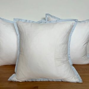 Serena and Lily Border Frame Set Of Euro Pillows (3) and King Pillows (2) In Sky